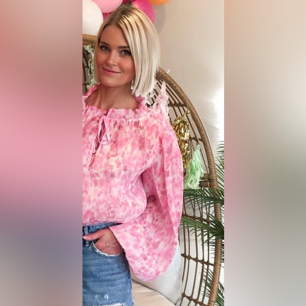 GANNI Pink Floral Women's Top
